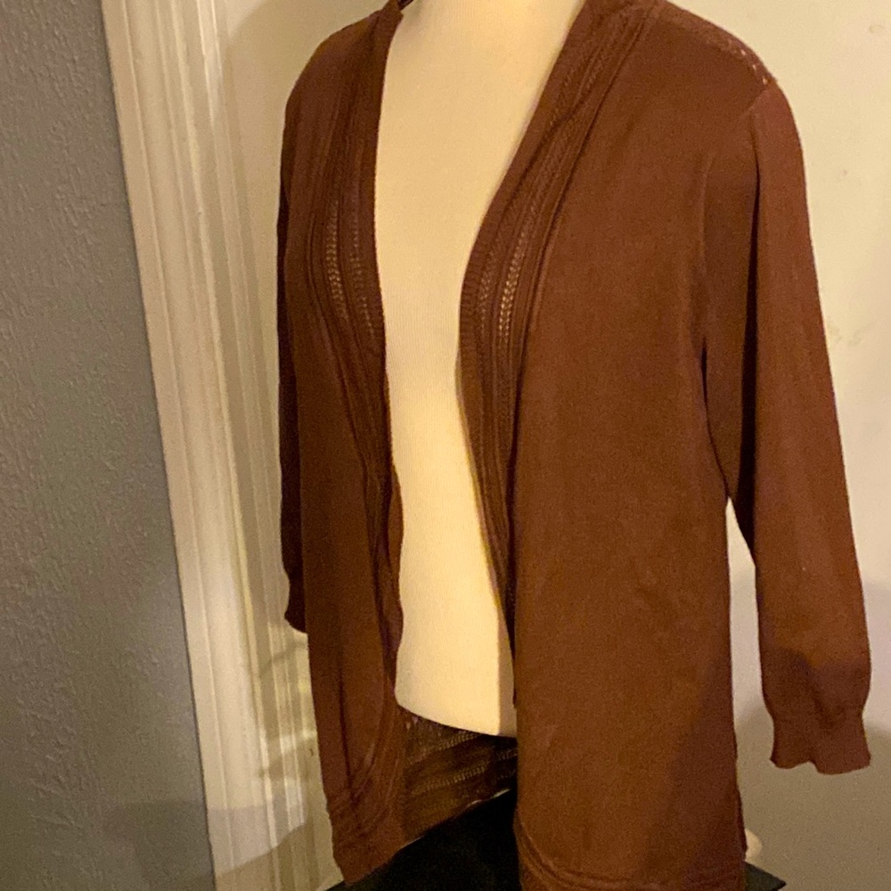 Roses & Ali cover up /sweater size 1X  4/3 sleeves light weight